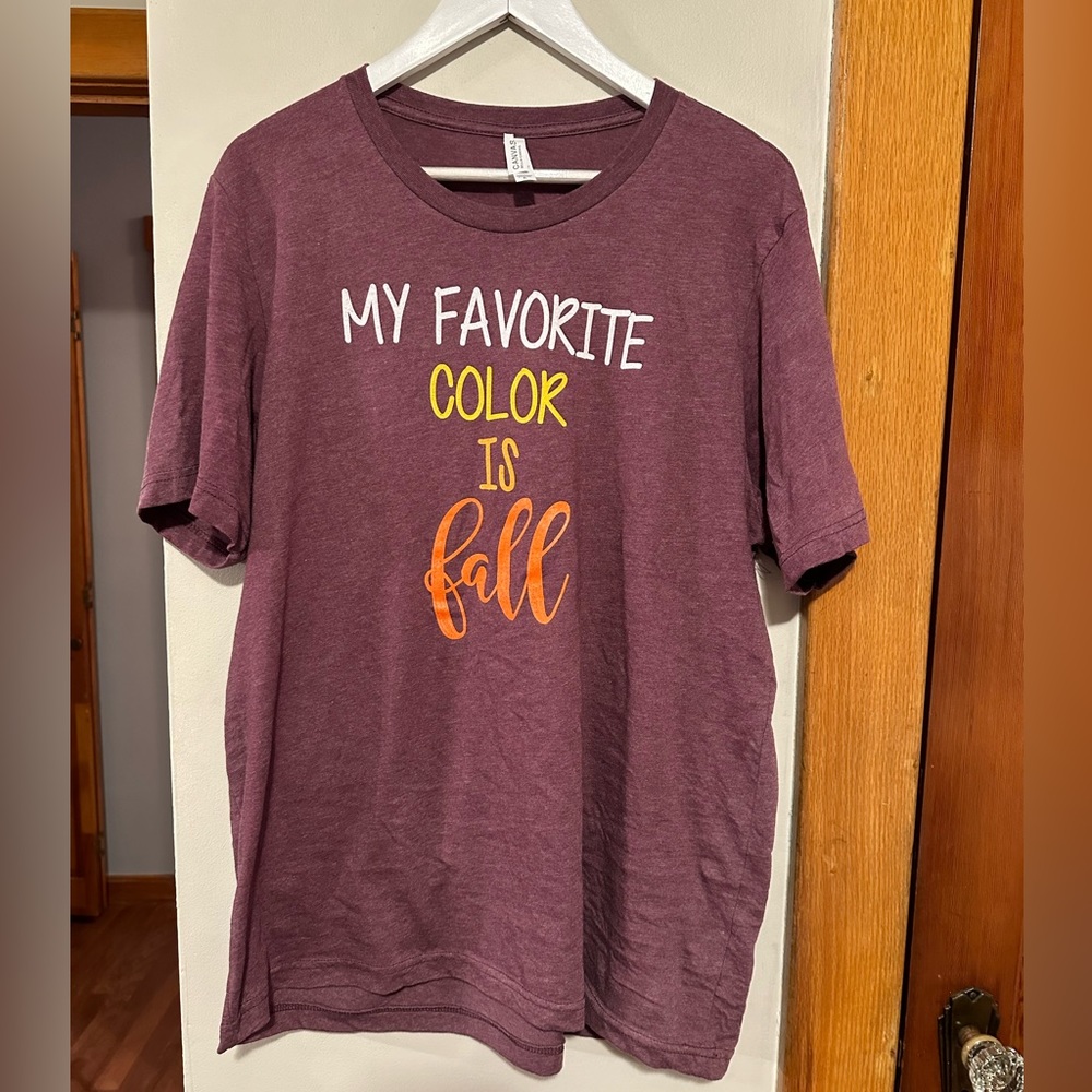 Rasberry Size XL Bella Canvas Fall Tshirt